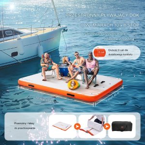 Nadmuchiwana pływająca tratwa wyspa na basen plaże 3,04 x 2,43 m 6