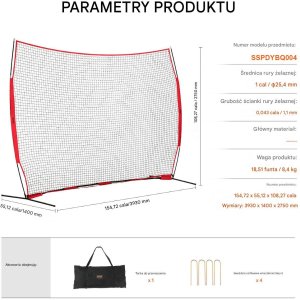 Vevor Siatka treningowa 3,9 m x 2,7 m do sportów z piłką 2