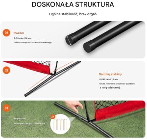 Vevor Siatka treningowa 3,9 m x 2,7 m do sportów z piłką 4