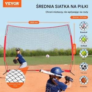 Vevor Siatka treningowa 3,9 m x 2,7 m do sportów z piłką 7