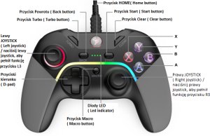 KONTROLER COBRA QSP085BK XB360,PS3,PC,ANDROID 7