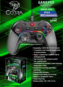 KONTROLER COBRA QSP085BK XB360,PS3,PC,ANDROID 9