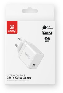 Crong Ultra Compact GaN - Ładowarka sieciowa USB-C 45W PD 3.0 z PPS (biały) 8