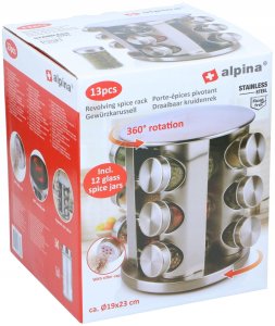 Alpina - Obrotowy stojak organizer na przyprawy 12 słoiczków 8