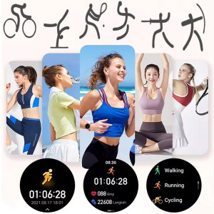 Zestaw damski zegarek SMARTWATCH Rubicon RNCF30 złoty + bransoletka 19