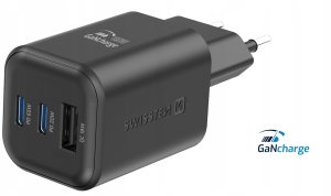 Swissten Travel Charger GaN 2x USB-C / PD USB-A / 18W QC / 65W 3