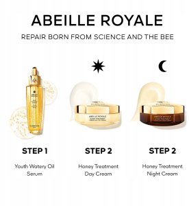 GUERLAIN_SET Abeille Royale Advanced Youth Watery Oil olejek do twarzy 50ml + Honey Treatment Day Cream krem do twarzy 15ml + Honey Treatment Night Cream krem do twarzy na noc 15ml + Cosmetic Pouch 3