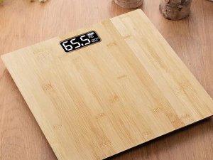 Waga łazienkowa elektroniczna bambusowa cyfrowa lcd temperatura 180kg 2