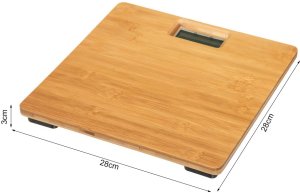 Waga łazienkowa elektroniczna bambusowa cyfrowa lcd temperatura 180kg 4