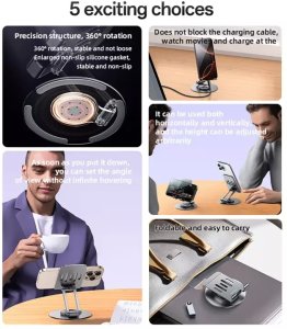 Yesido yesido Uniwersalny Uchwyt C299 na Biurko (składany, rotacyny) SILVER srebrny 2