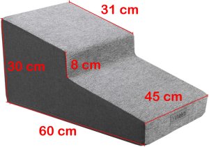 Schody dla psa Welsti 30 cm 2 pochylne stopnie ciemne szare do 60 kg 5