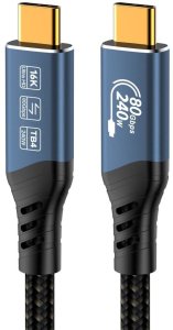 PREMIUMCORD Kabel USB4™ Version2.0 80Gbps 16K@60Hz 240W Thunderbolt 3 a 4 kabel 0,8m 2