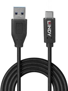 Kabel USB Lindy USB-A - USB-C 1.5 m Czarny (36972) 2