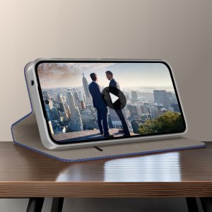 Etui MAGNET do Motorola Edge 70 Zamykane Granatowe Futerał + Szkło 9H 3