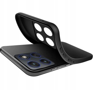 krainaGSM Etui Czarne Matowe Silikon Slim do Motorola Edge 70 + SZKŁO 9H 5
