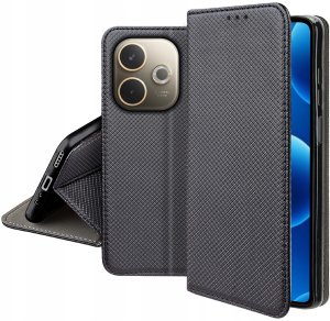 Etui MAGNET do Oppo A5 Pro 5G Zamykane Czarne Futerał + Szkło 9H 5