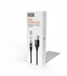 Setty kabel magnetyczny TD 3w1 2,5A 1,0 m KBM-01 czarny JO 2