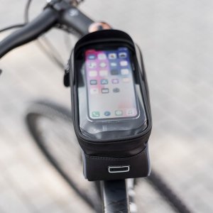 Hurtel Wodoodporna torba rowerowa z osłoniętym uchwytem na telefon Model02 czarna 5