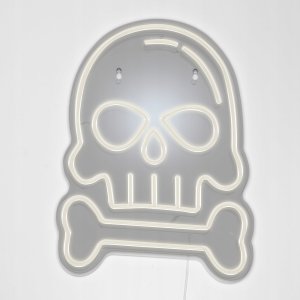 Lampka wtykowa do gniazdka TelForceOne Neon PLEXI LED CZASZKA Z KOŚCIĄ biała FPNE18 Forever Light 3