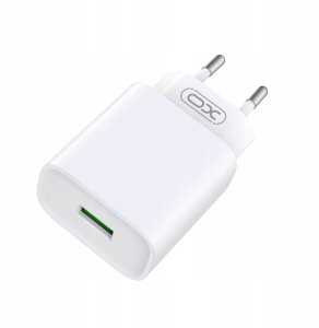 XO ładowarka sieciowa CE02D QC 3.0 18W 1x USB biała + kabel USB-C 3