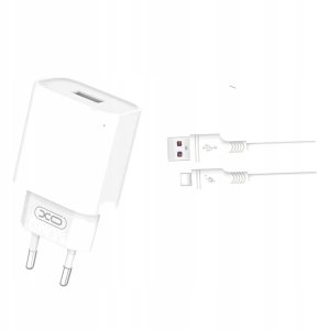 XO ładowarka sieciowa CE02D QC 3.0 18W 1x USB biała + kabel USB-C 5