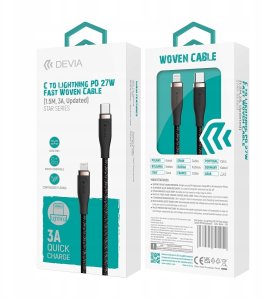 Devia kabel Star EC418 PD USB-C - Lightning 1,5 m 27W 3A biały 3