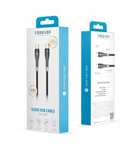 Forever kabel Sleek USB-C - USB-C 2,0 m 60W czarny 8