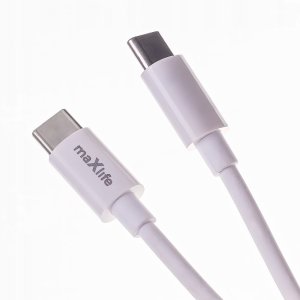 Maxlife ładowarka sieciowa PD QC MXTC-06-20C 1x USB-C 20W biała + kabel USB-C - USB-C 20W 3