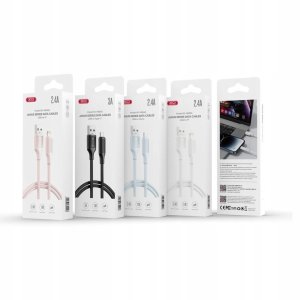 XO kabel NB265 USB - Lightning 1,0m 2,4A różowy 3