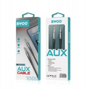 BWOO kabel AUX 3.5mm - 3.5mm Nylonowy + Aluminiowa obudowa BO-AUX064 czarny 5