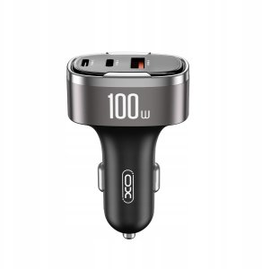 XO ładowarka samochodowa CC61 PD QC 3.0 100W 1x USB1x USB-C 1x Lightning szara 4