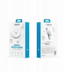 Forever ładowarka bezprzewodowa magnetyczna MAWC-300 Qi2 15W srebrna 8