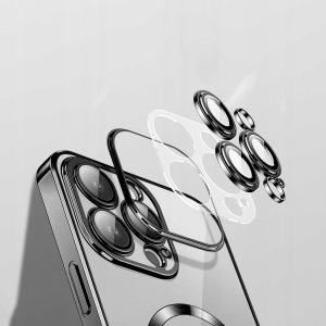 Vmax nakładka Electroplating Mag TPU do iPhone 16 Plus 6,7" czarna 3