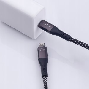 Maxlife kabel magnetyczny MXUC-11 USB-C - Lightning 1,0 m 27W czarny nylonowy 4