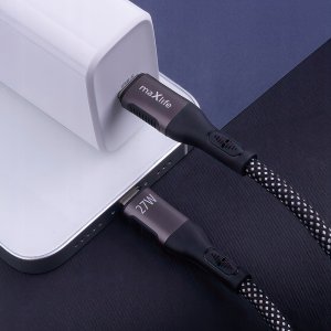 Maxlife kabel magnetyczny MXUC-11 USB-C - Lightning 1,0 m 27W czarny nylonowy 7