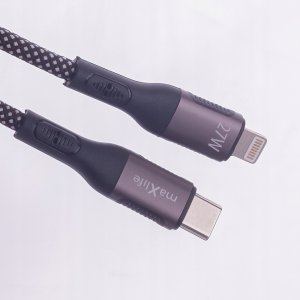 Maxlife kabel magnetyczny MXUC-11 USB-C - Lightning 1,0 m 27W czarny nylonowy 8