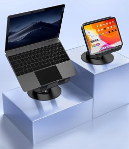 Devia uchwyt podstawka EL238 do laptopa tableta składana z rotacją 360 aluminiowa czarna 8