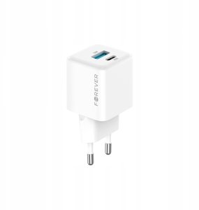 Forever ładowarka sieciowa GaN PD QC TC-08-30AC 1x USB-C 1x USB 30W biała 3