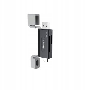 Devia czytnik kart 2w1 EL239 USB/USB-C 2.0 czarny 2