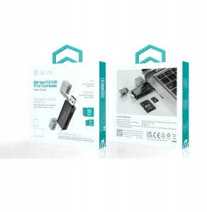 Devia czytnik kart 2w1 EL239 USB/USB-C 2.0 czarny 7