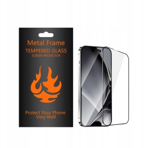 Szkło hartowane z metalową ramką do iPhone XS Max / 11 Pro Max czarna ramka 2