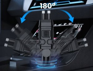 XO ładowarka samochodowa CC66 104W 1x USB 1x USB-C czarna z kablem USB-C i kablem Lightning 3