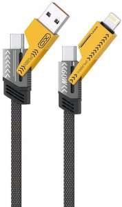 XO kabel NB276 4w1 USB-C - Lightning + USB - USB-C 60W 1,0m szary 3