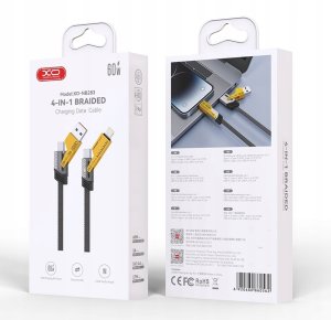 XO kabel NB276 4w1 USB-C - Lightning + USB - USB-C 60W 1,0m szary 4