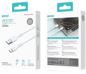 BWOO BWOO kabel USB - USB-C 2m 3A biały 4