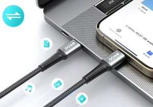 BWOO kabel Pleciony USB-C - Lightning 2m 30W czarny 4