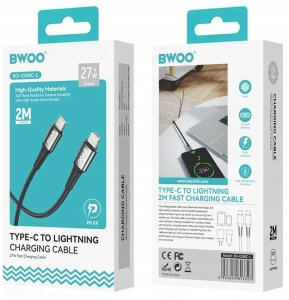 BWOO kabel Pleciony USB-C - Lightning 2m 30W czarny 5