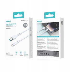 BWOO kabel USB - Lightning 2m 3A biały 2