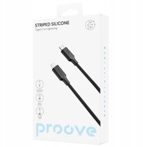 Proove kabel Striped Silicone USB-C - Lightning 1m 3A czarny 3