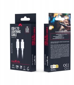 Maxlife kabel MXUC-12 USB-C - Lightning 2,0 m 27W biały 4